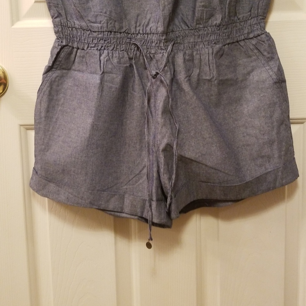 Women's Tommy girl blue chambray romper - Picture 6 of 8